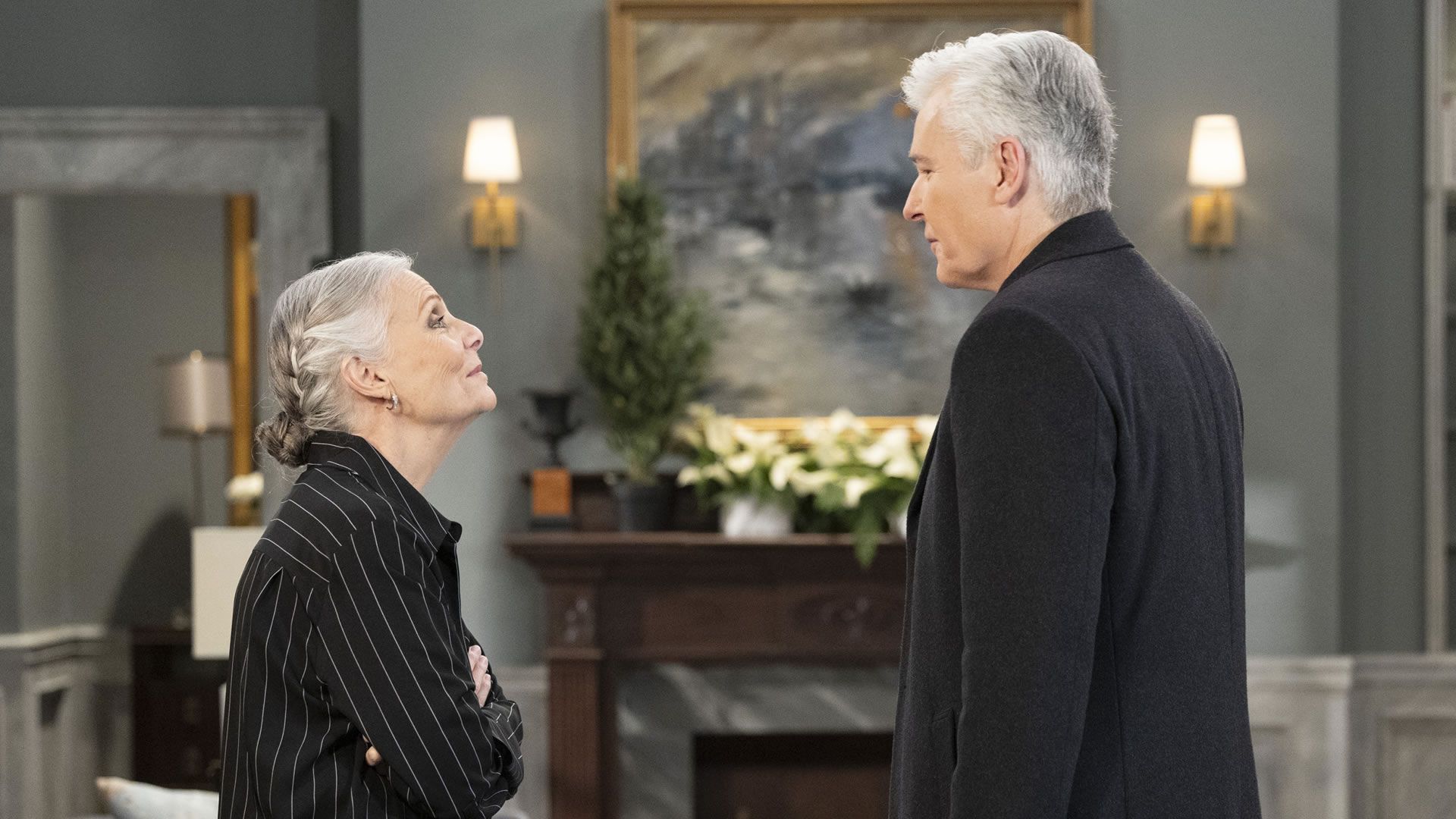 General Hospital&#039;s Tracy and Martin trading barbs. | Image Source: ABC