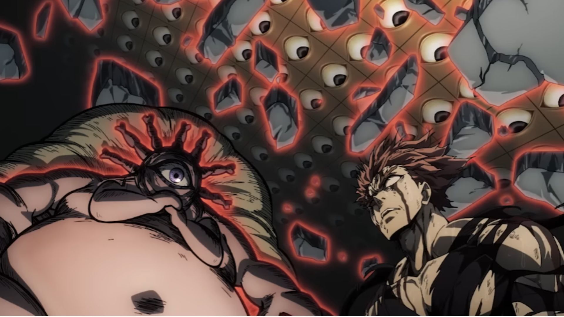 Garou as seen inside Gyoro Gyoro&#039;s chamber (Image Source: J.C. Staff)