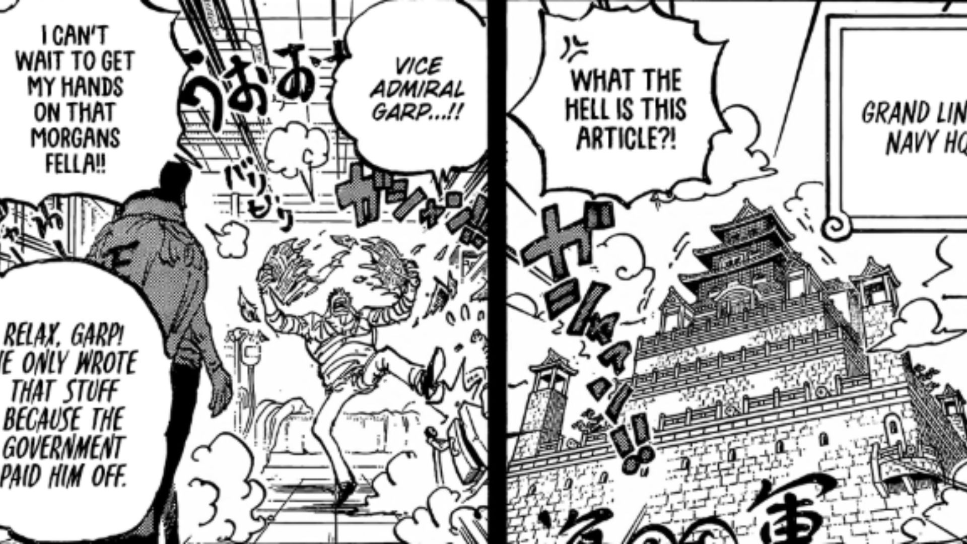 Garp seen getting angry at Morgan&#039;s news (Image Source: VIZ)