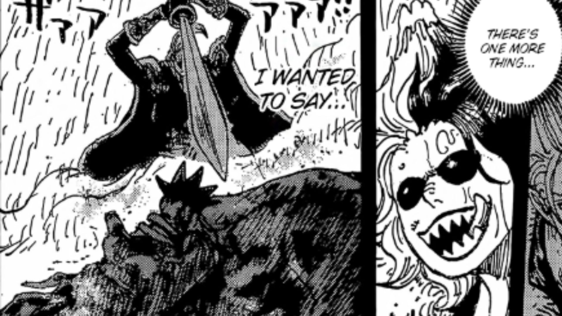 Garlin&#039;s finishing stab on Rocks D. Xebec (Image Source: VIZ)