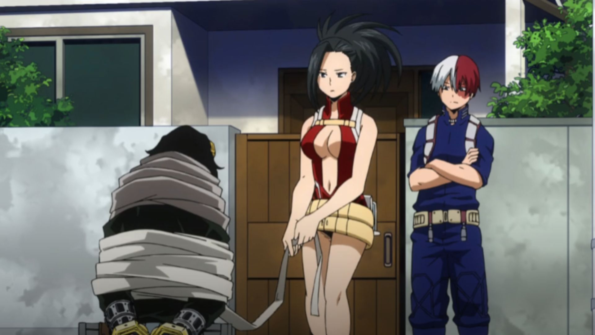 Yaoyorozu and Shoto defeat Aizawa (Image Source: Studio Bones)