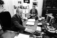 President Gerald R. (Jerry) Ford meets with Chief of Staff in the President's Private Study. - Source: Getty