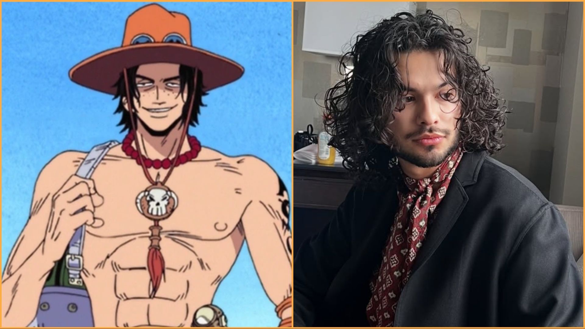 Portgas D. Ace and Xolo Maridue&ntilde;a (Image Credit: Toei Animation and Instagram@xolo_mariduena)