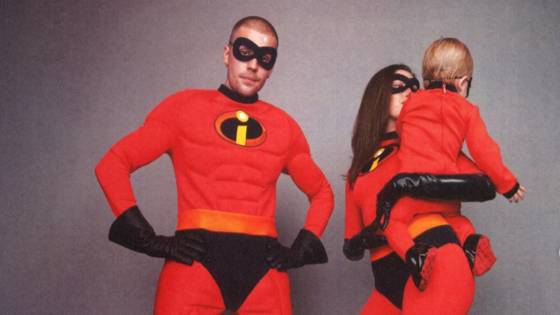 Justin and Hailey Bieber with their son