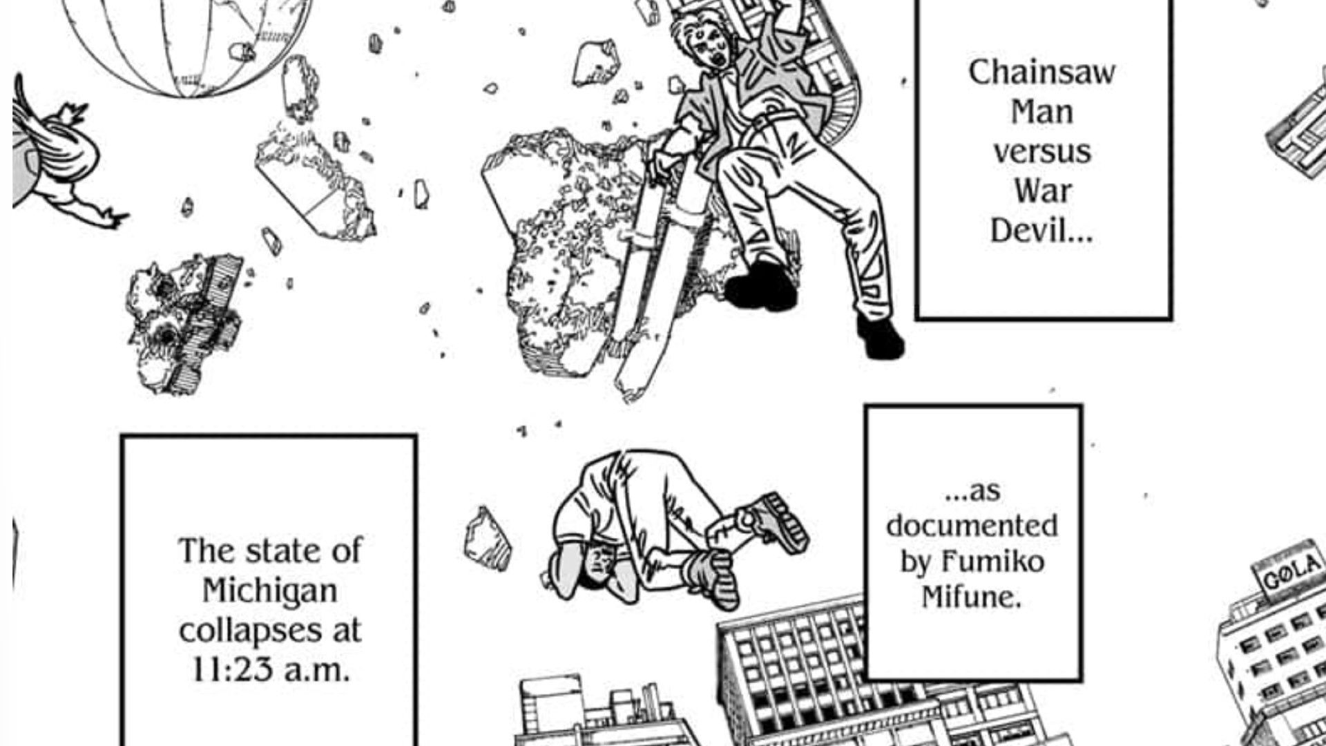 The destruction of Michigan (Image Credit: Shueisha)