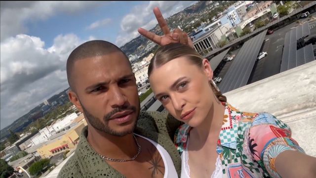 Holden (Nathan Owens) puts bunny ears on Claire (Hayley Erin) on The Young and the Restless | Image: CBS