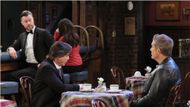 EJ chimes in on Lucas and Rafe talking in the Brady Pub on Days of our Lives | Image: JPI