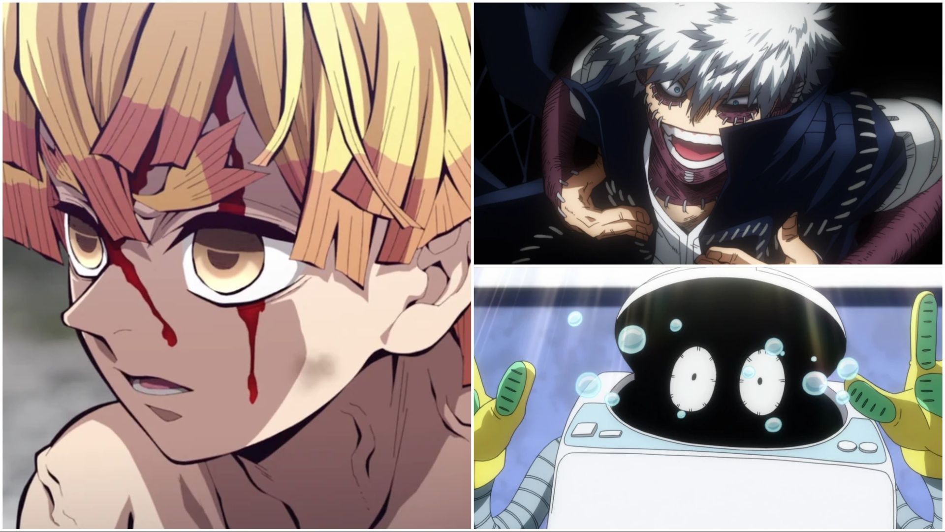 Zenitsu, Dabi, and Wash (Image Credit: Studio Bones and Ufotable)