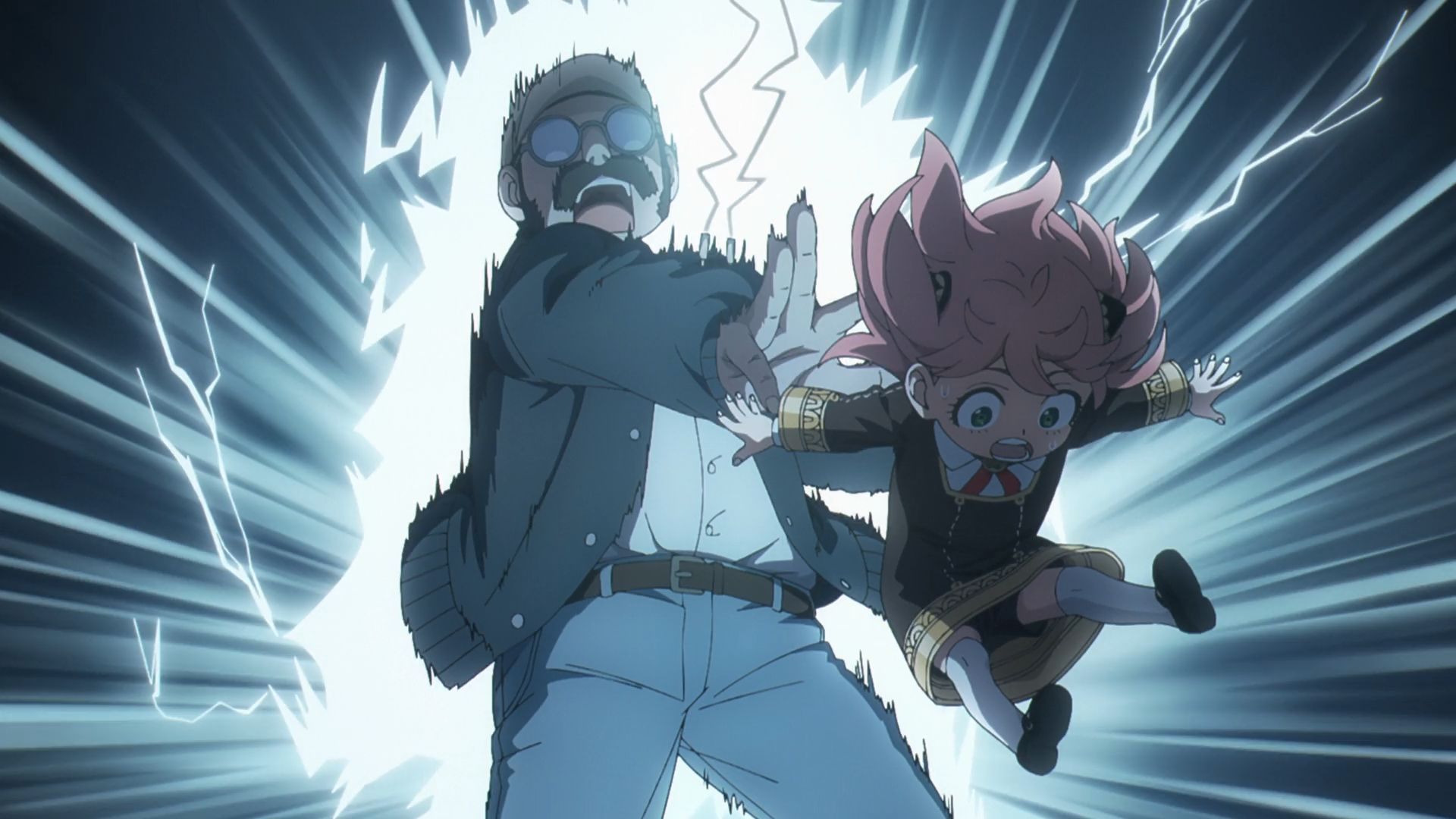 Anya escaping a terrorist (Image Credits: CloverWorks)