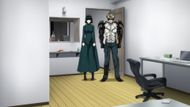 Genos, after the new upgrade arrives at Saitama's home with Fubuki (Image Source: J.C. Staff)