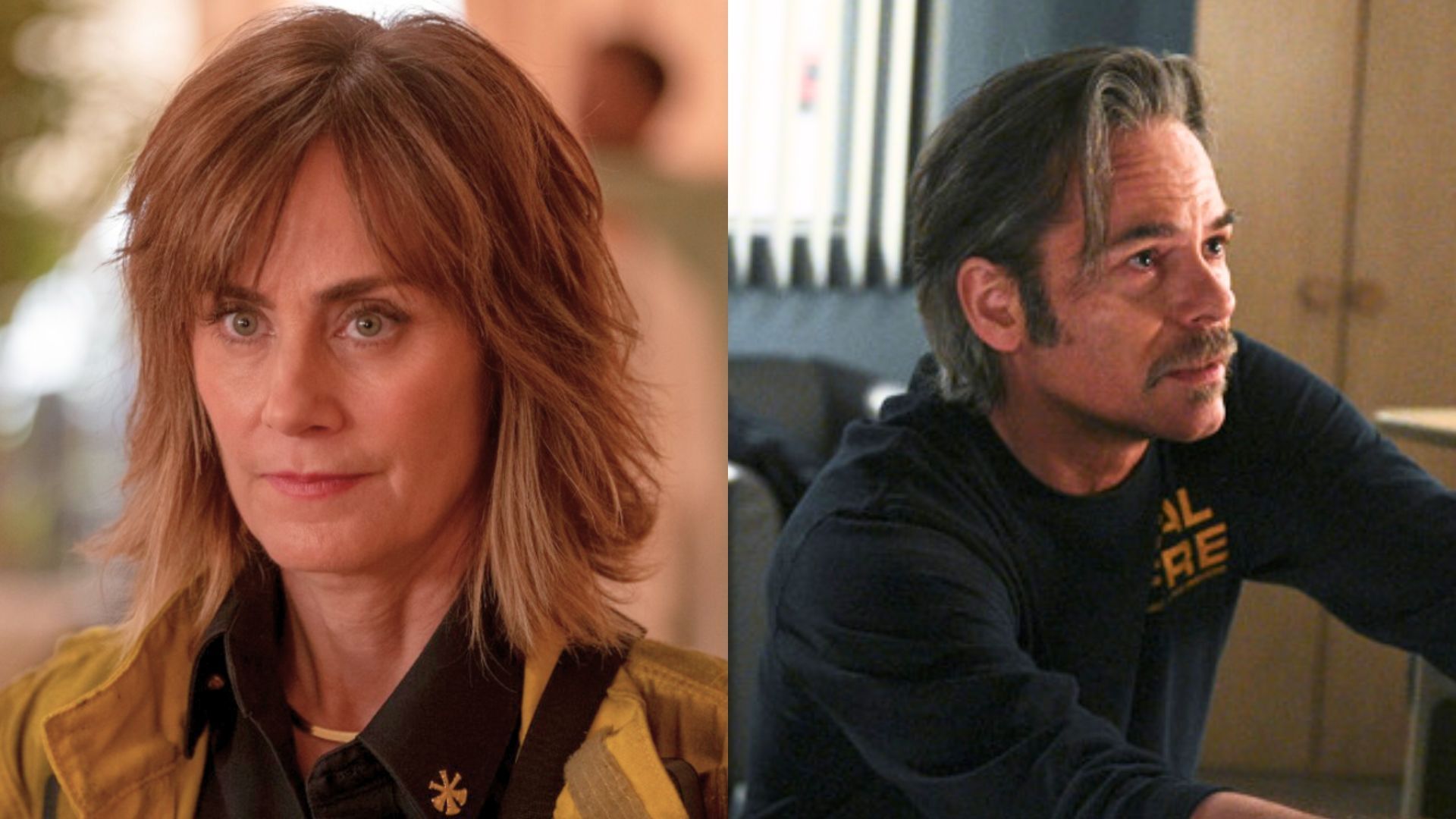 Diane Farr plays Sharon Leone who copes with Vince&rsquo;s death in Fire Country (Image via CBS)