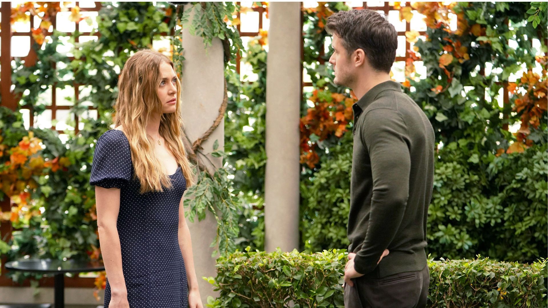 Kyle Abbott (Michael Mealor) confronts Claire (Hayley Erin), his ex, on The Young and the Restless | Image: JPI
