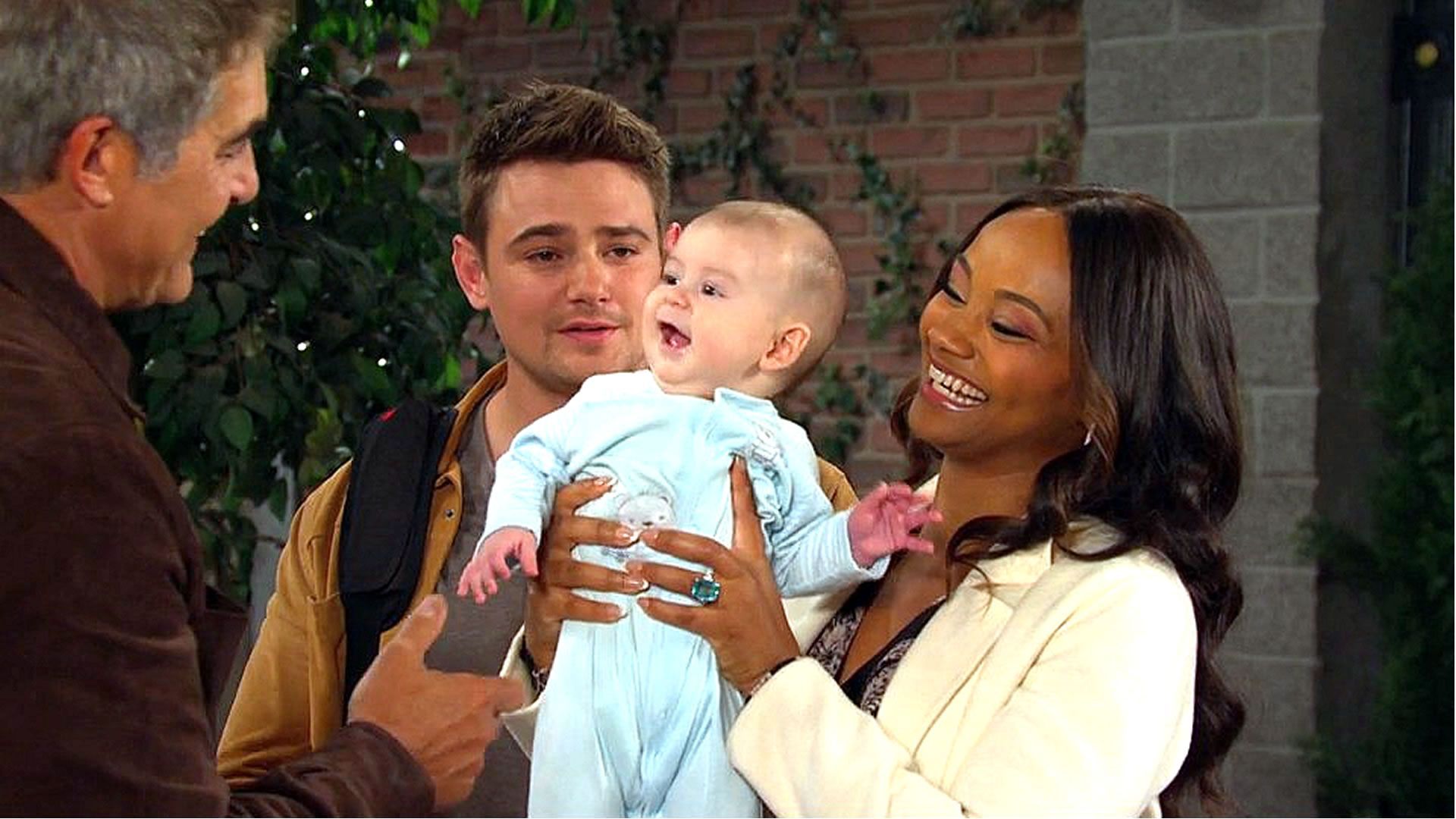 Days of Our Lives&#039; Rafe giving Tesoro to Johnny and Chanel. | Image Source: Peacock