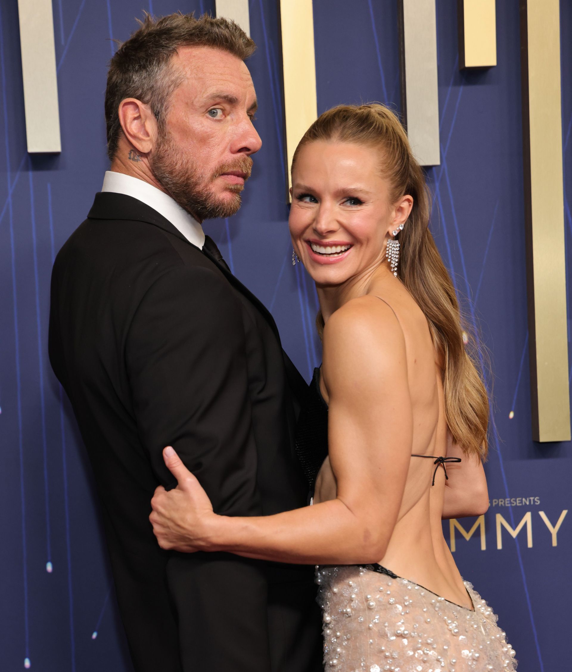 Dax Shepard and Kristen Bell attending this year&#039;s Primetime Emmy Awards in Los Angeles (Image via Getty)