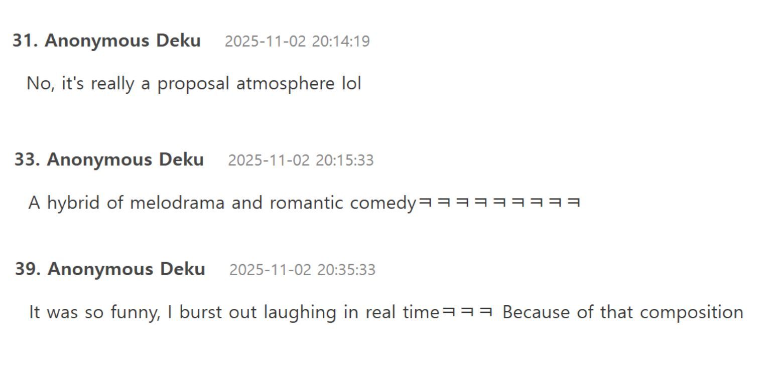 Comments obtained from theqoo