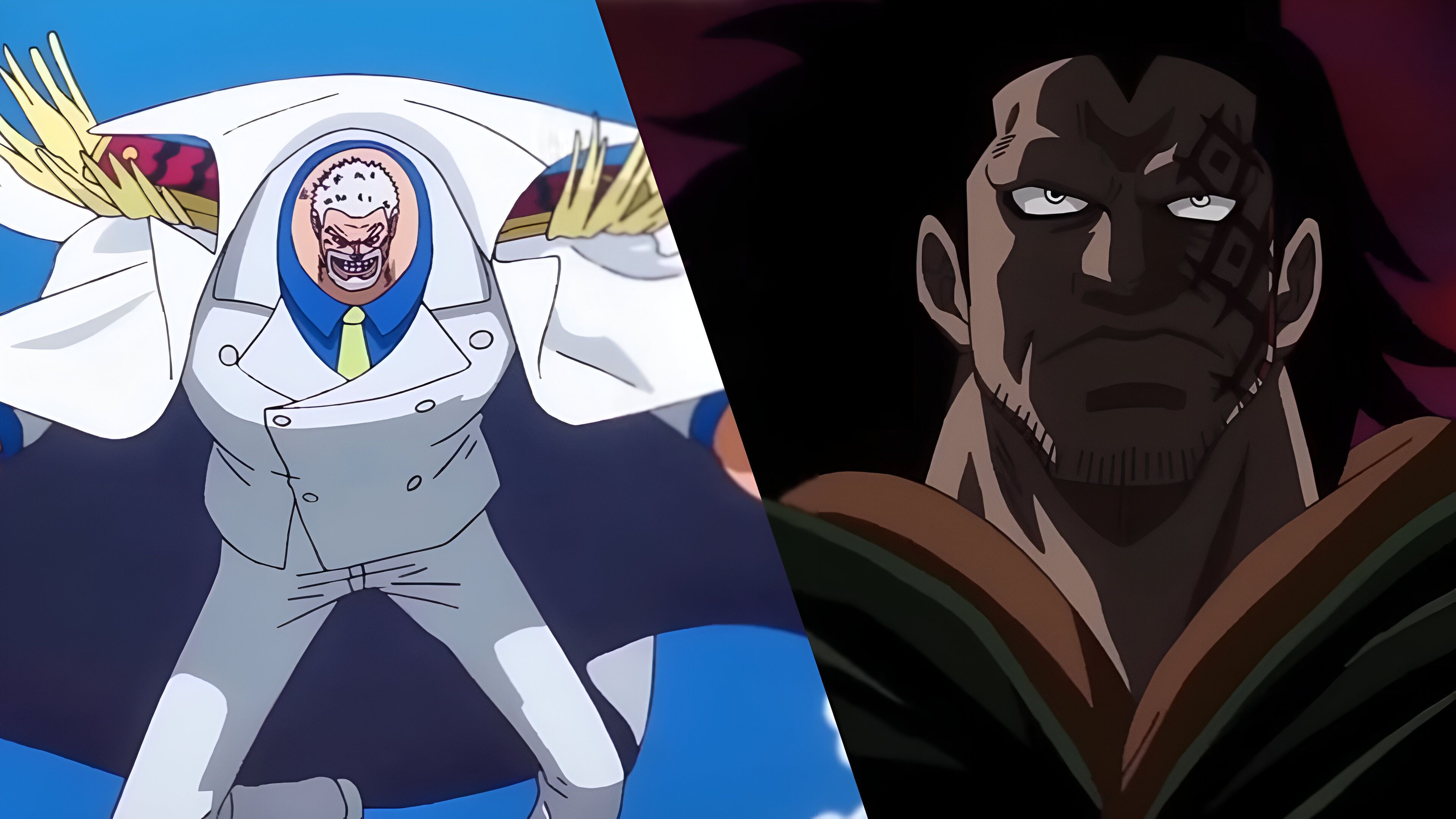 Monkey D. Dragon and Monkey D. Garp in One Piece 