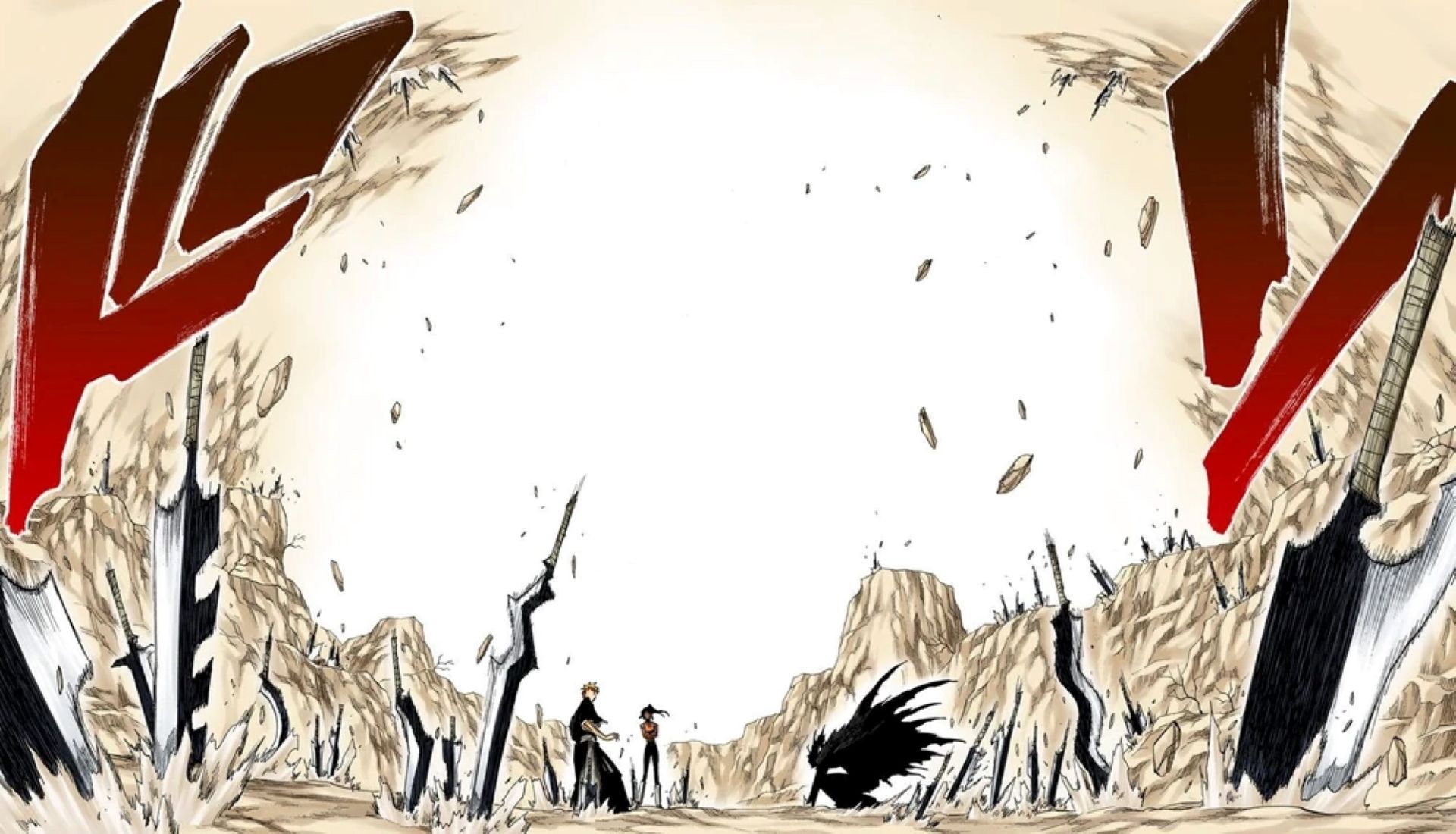 Zangetsu manifesting a lot of look-alike swords (Image Credit: Shueisha)