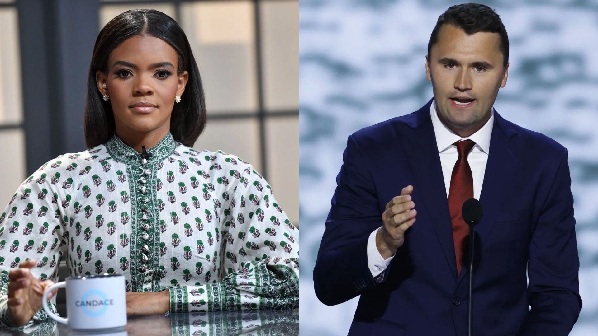 Candace Owens and Charlie Kirk (Image via Getty)