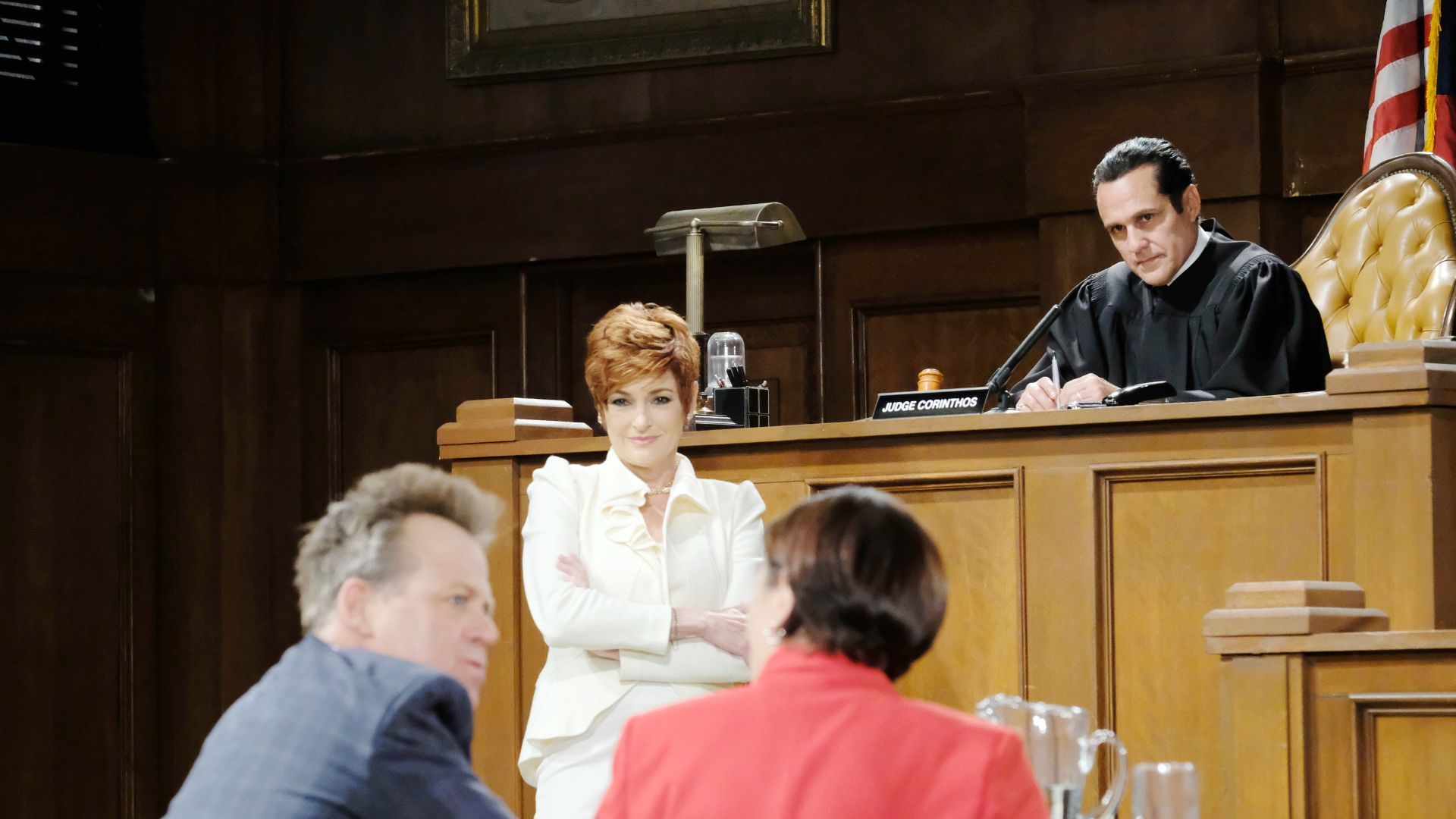 In Tracy&#039;s fantasy, she was in court with Scotty, Diane, and &#039;judge&#039; Sonny on General Hospital | Image: JPI