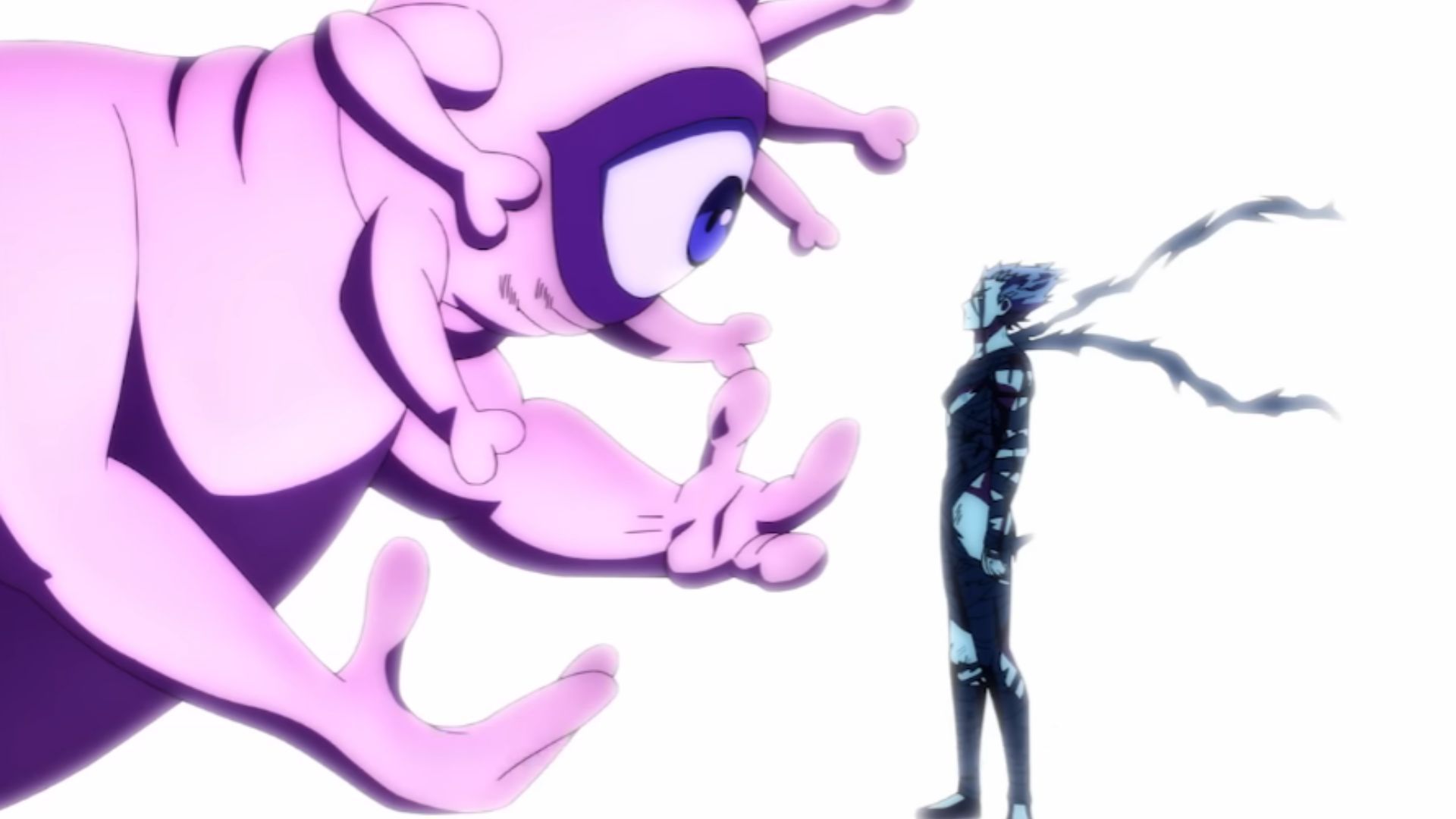 Gyoro Gyoro explaining the process of becoming Monster King (Image Source: J.C. Staff)