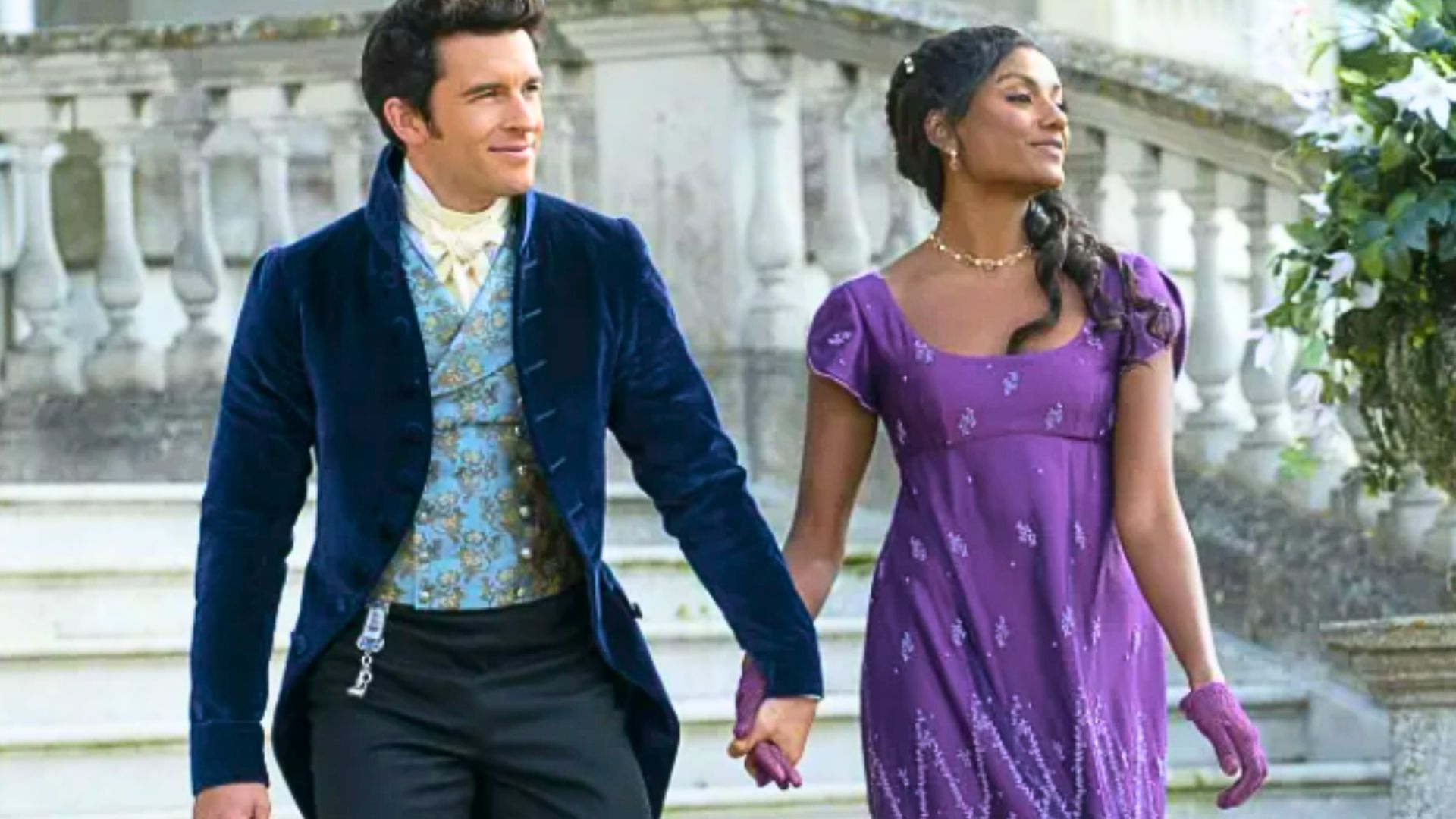 Jonathan Bailey and Simone Ashley in Bridgerton Season 2 (Image via Netflix)