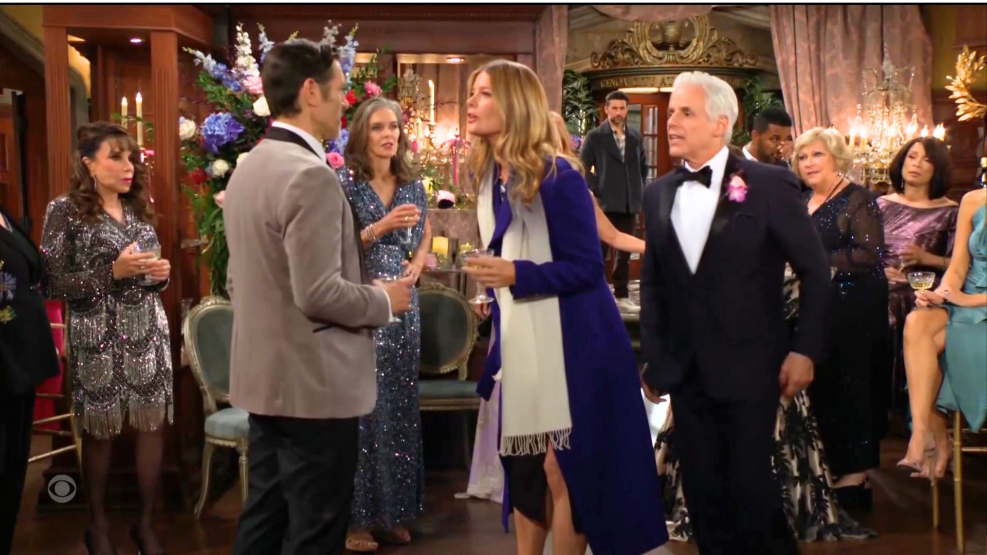 Esther, Diane, Daniel, Phyllis, Michael and other guests at Cricket and Danny&#039;s wedding on The Young and the Restless | Image: CBS