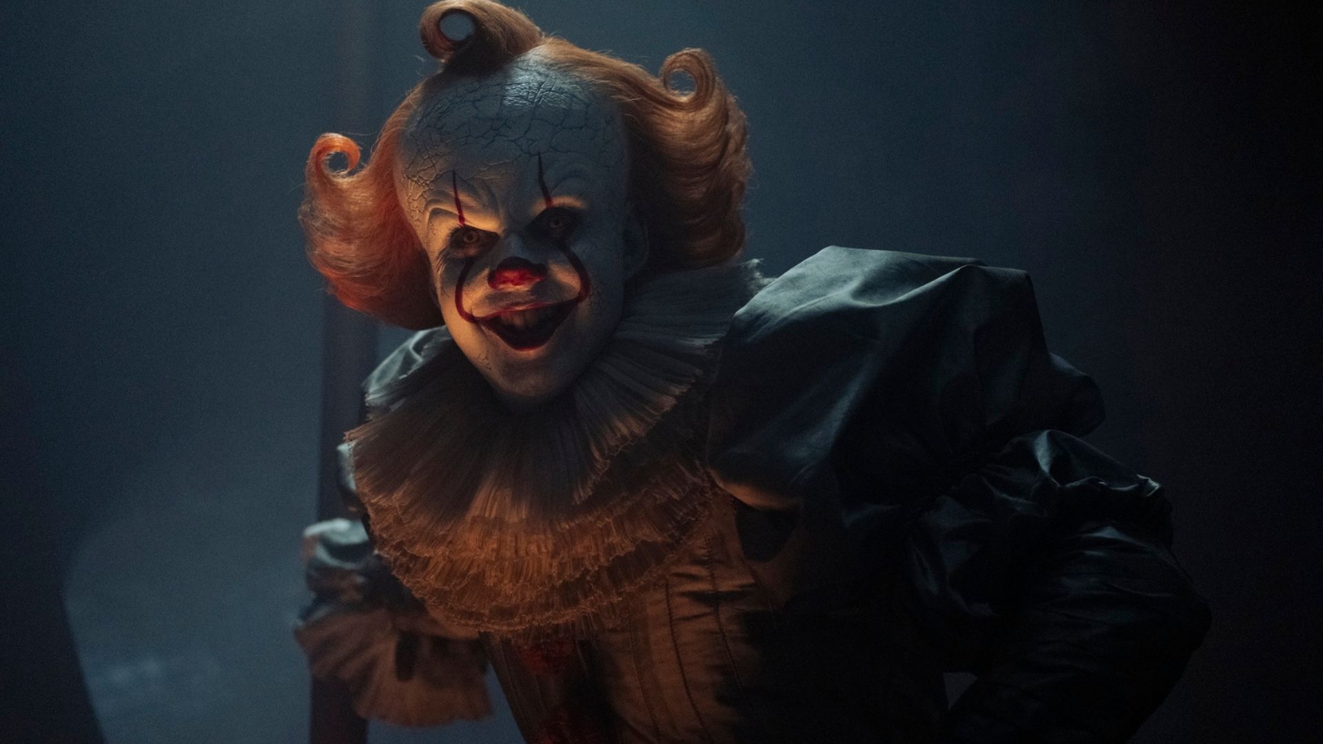 Bill Skarsg&aring;rd as Pennywise | Image Via: press.wbd.com