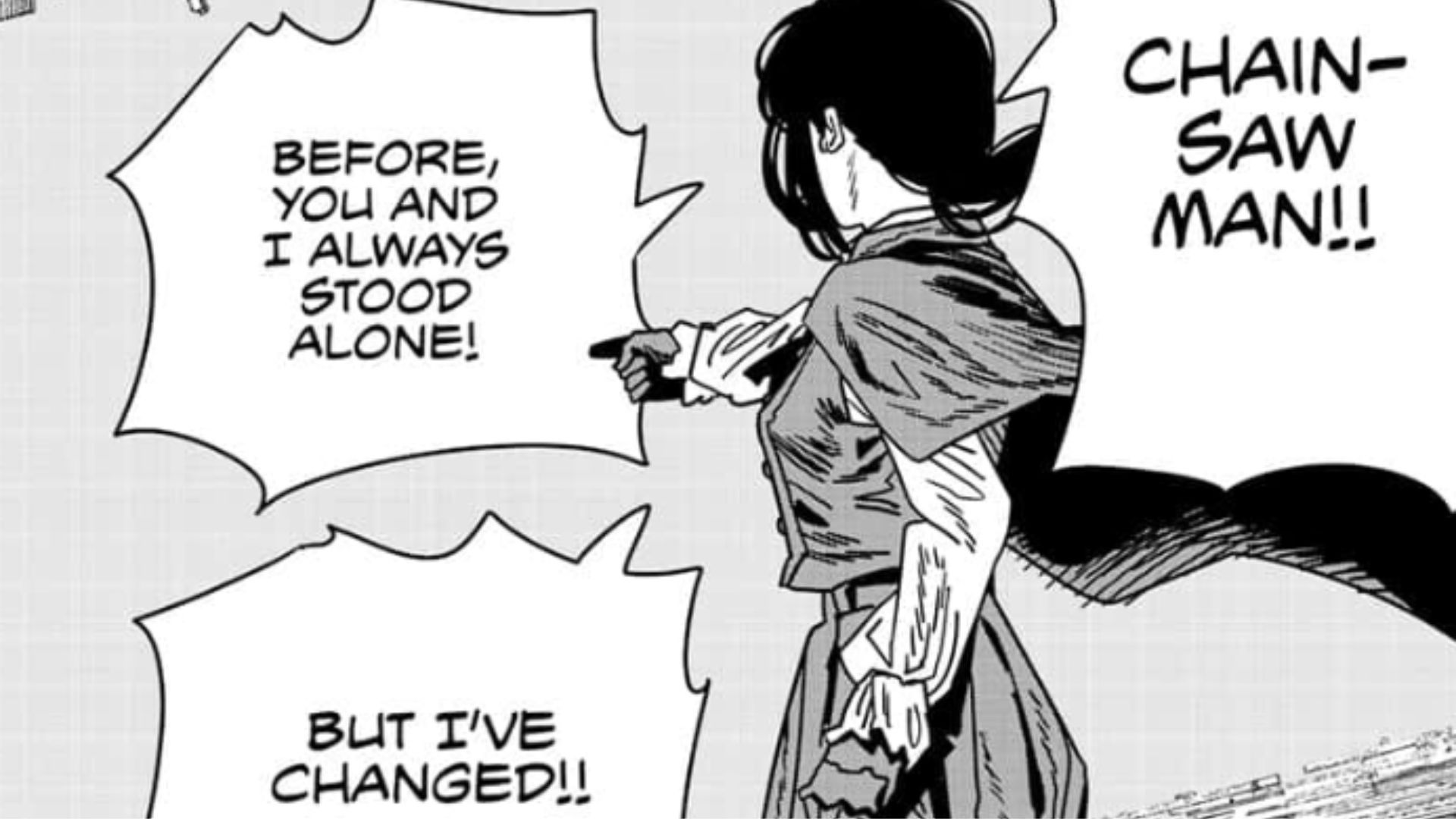 Yoru is telling Chainsaw Man how she has changed over time (Image Source: VIZ)
