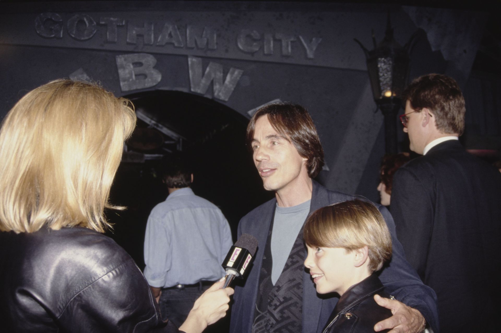 Jackson and young Ethan Browne At &#039;Batman Returns&#039; Hollywood Premiere - Source: Getty