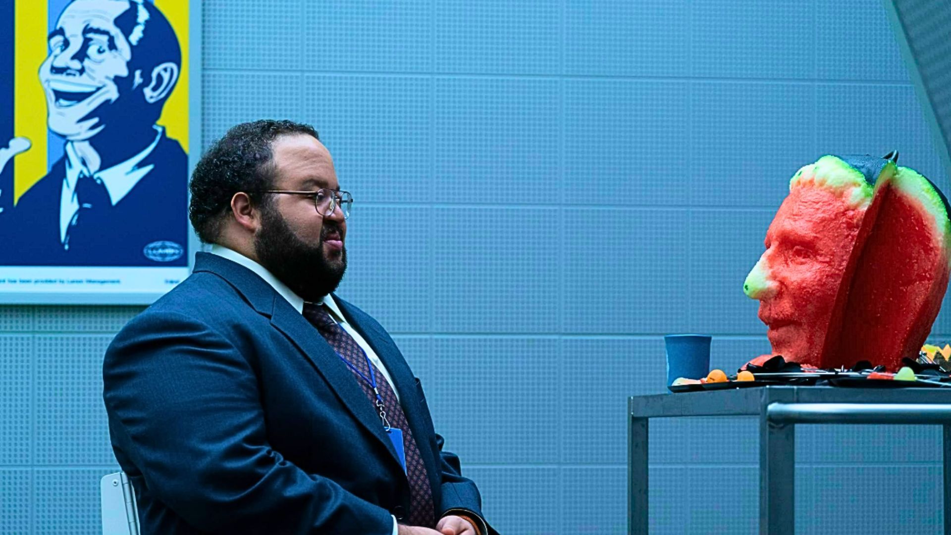 Zach Cherry in Severance (Image via Apple TV)