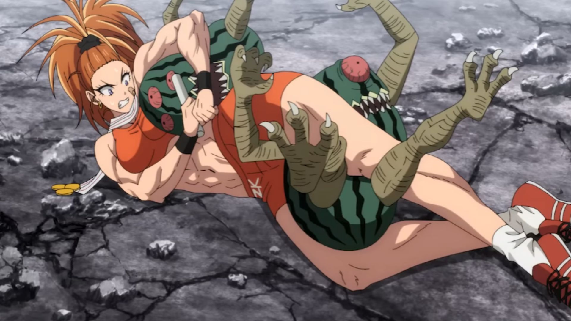 Captain Mizuki showcasing her strength (Image Source: J.C. Staff)