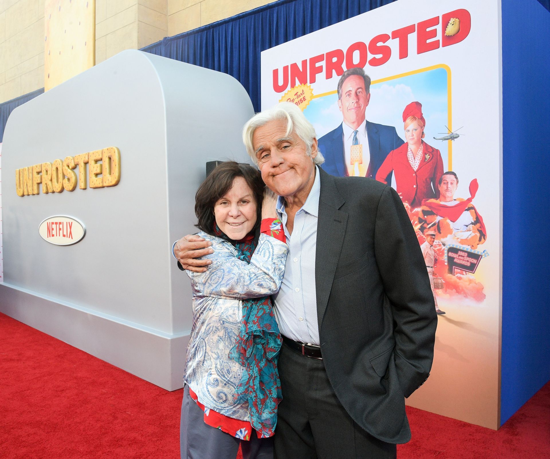 Mavis Leno and Jay Leno at the Netflix Unfrosted Premiere - Source: Getty