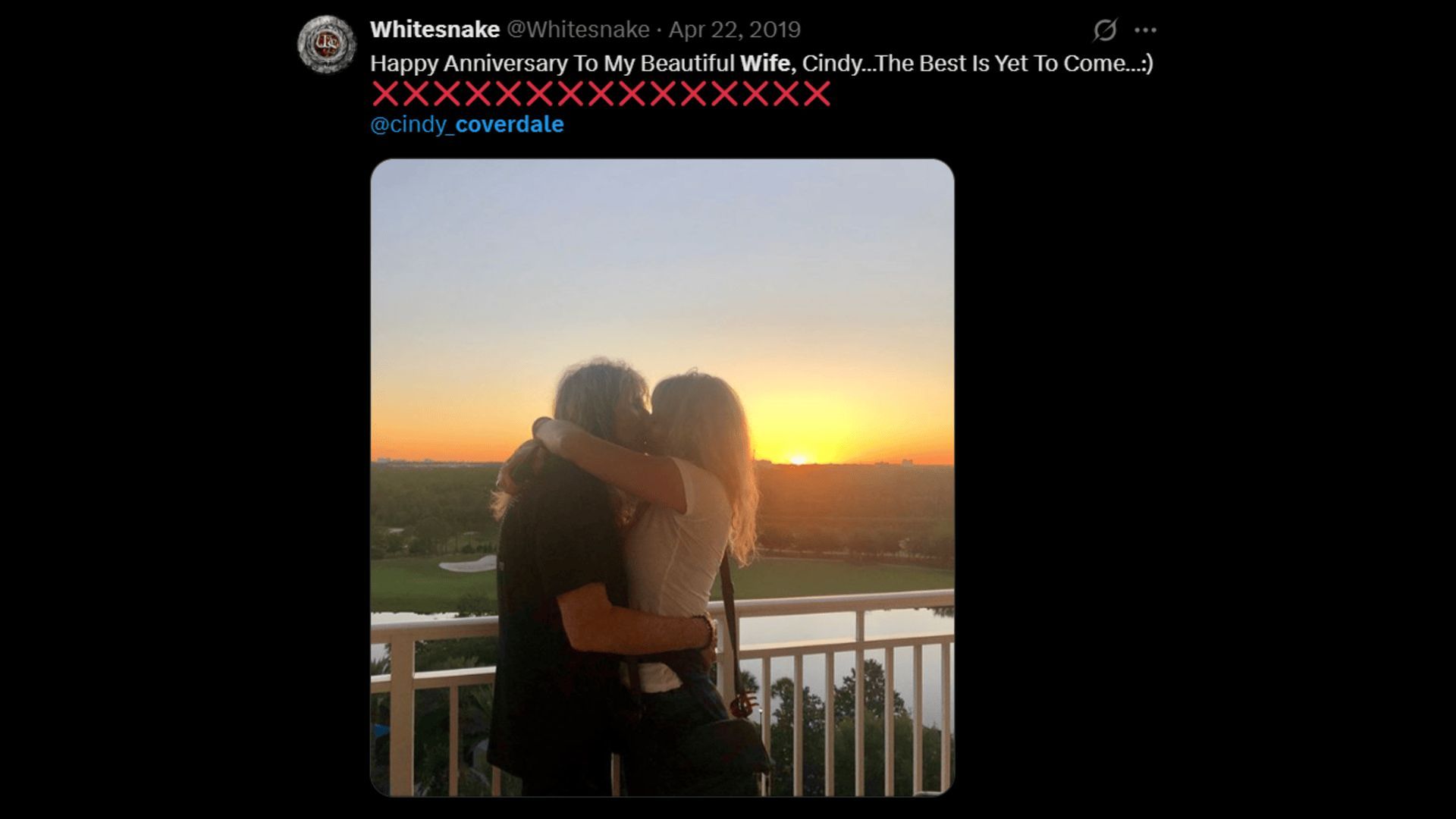 David Coverdale is married to Cindy Barker. (Image via X)