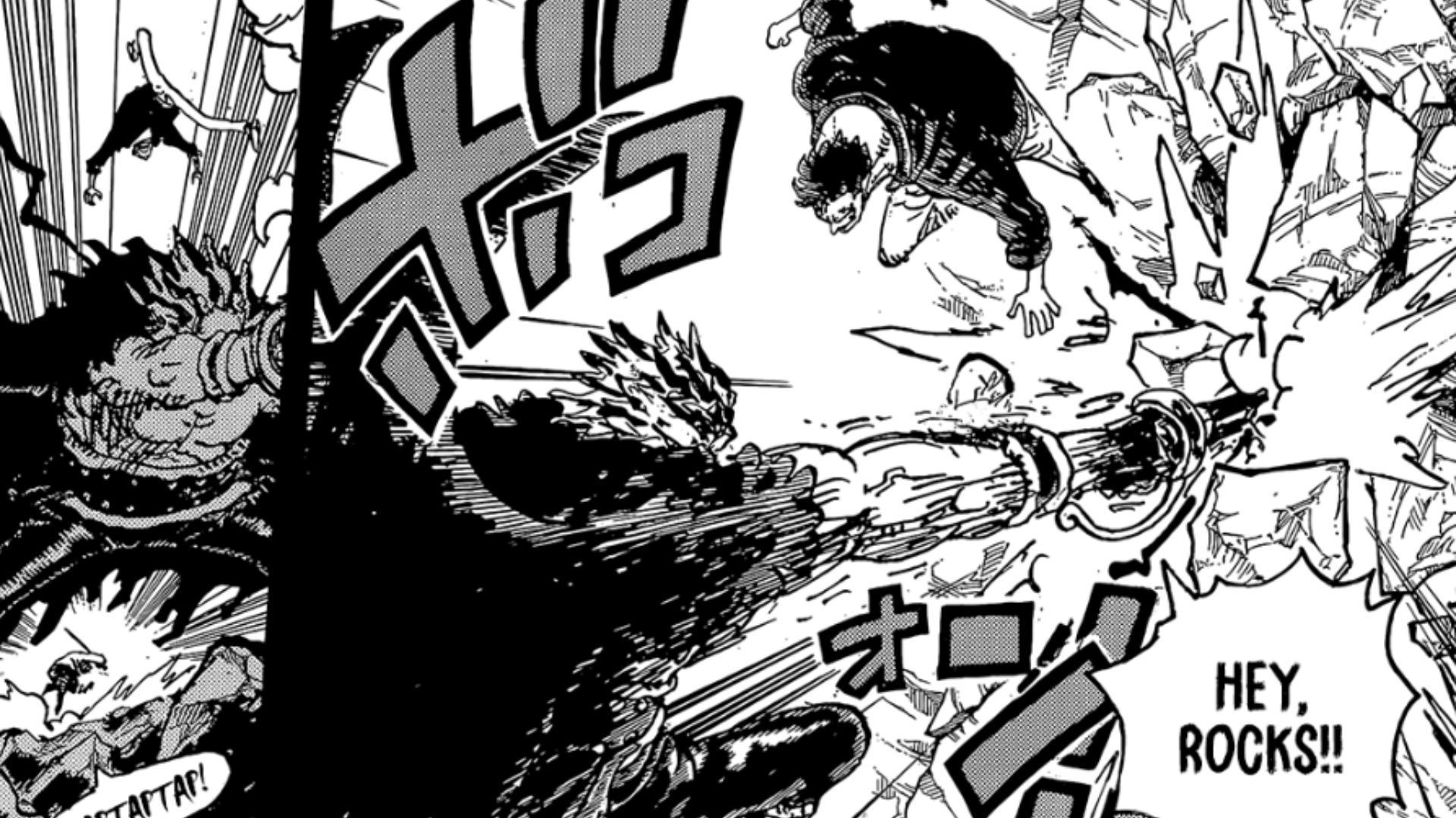 Garp dodging the attacks of Xebec (Image Source: VIZ)