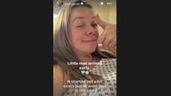 Liz McClarnon poses from hospital bed (Image via Instagram/lizmcclarnon)