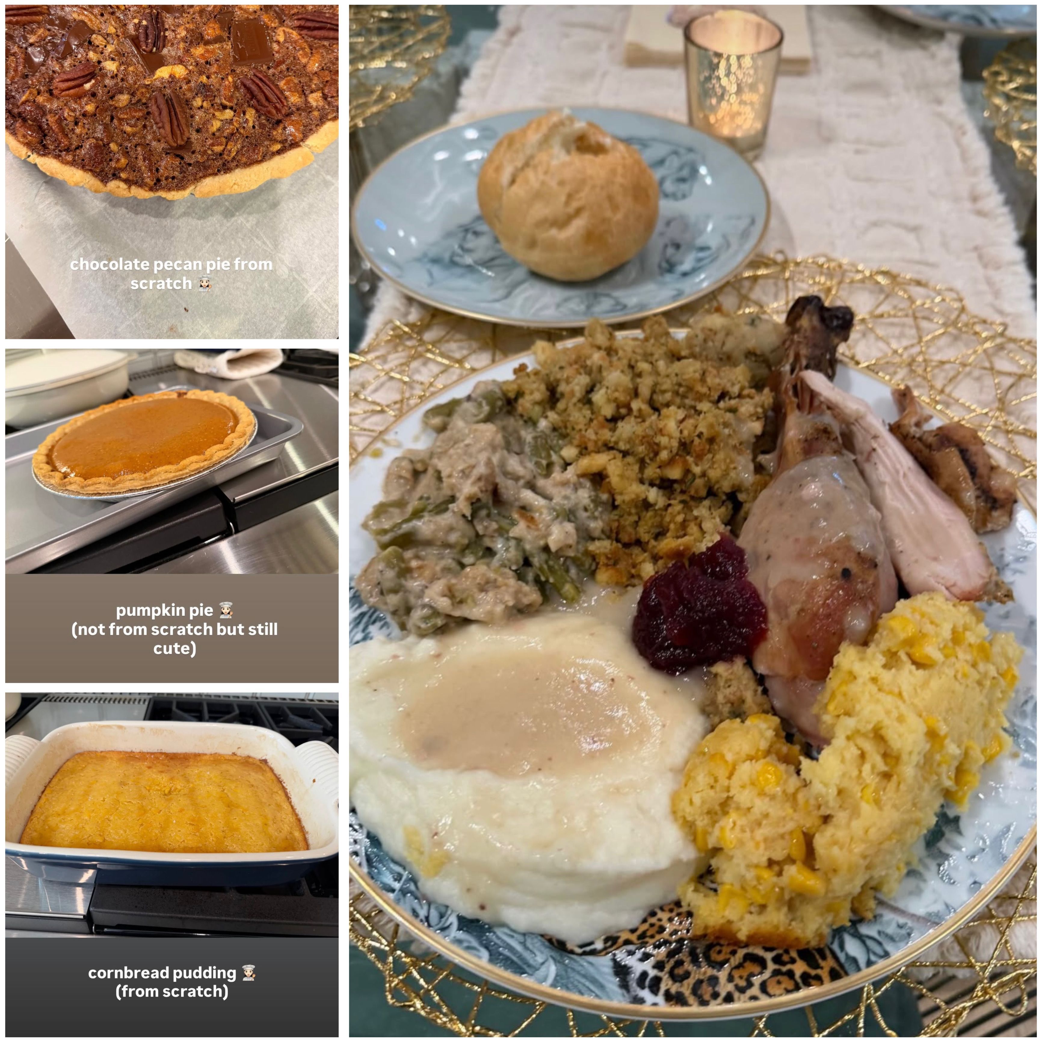 Demi shared pictures of her Thanksgiving meals (Image via Instagram/@ddlovato)