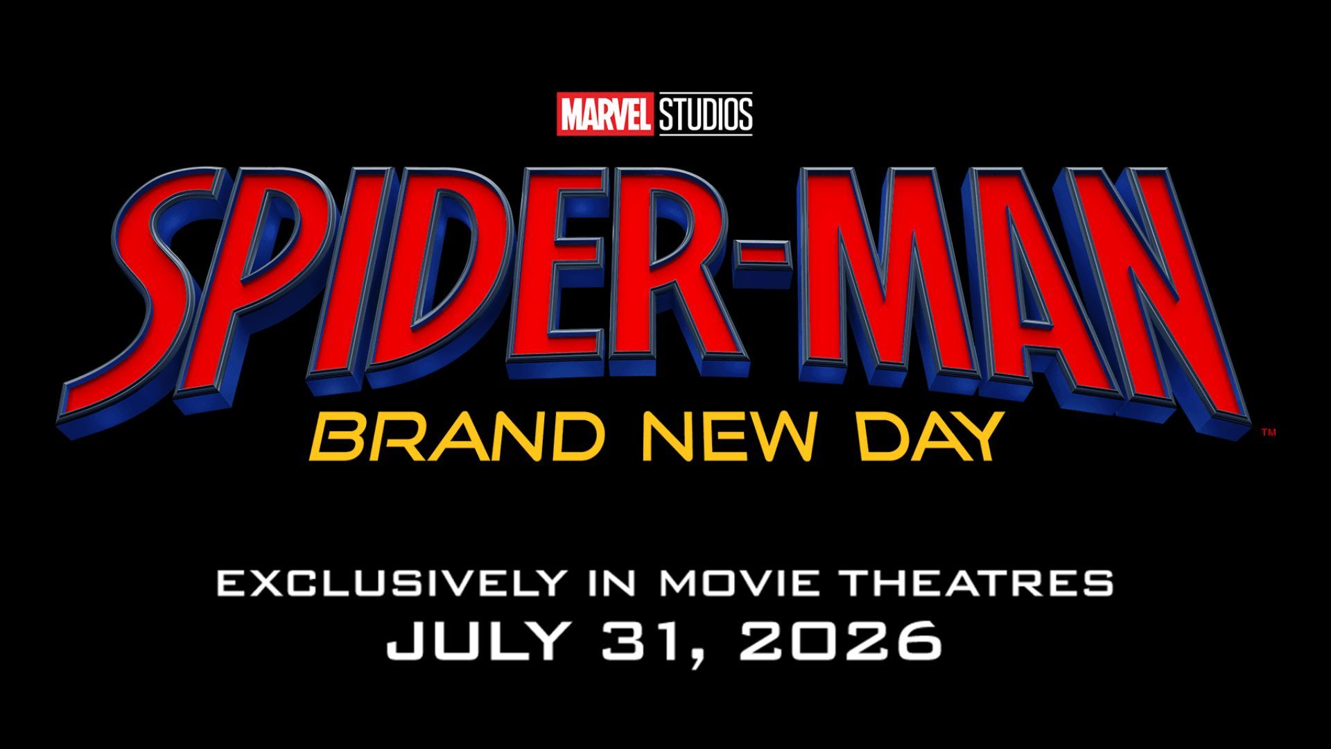 Spider-Man: Brand New Day in theatres on July 13, 2026 | Image via Marvel