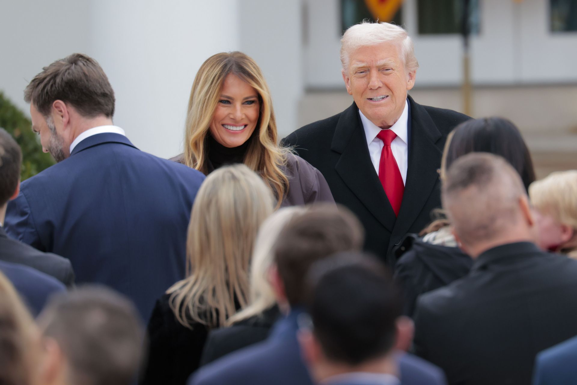 President Trump And First Lady Melania Trump Pardon National Thanksgiving Turkeys as part of yearly tradition at White House. Image via Getty.