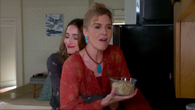 The Morgan women literally and figuratively dished on Beyond the Gates – seems Derek was left to warm up an old batch of some of his fireman's chili | Image: CBS