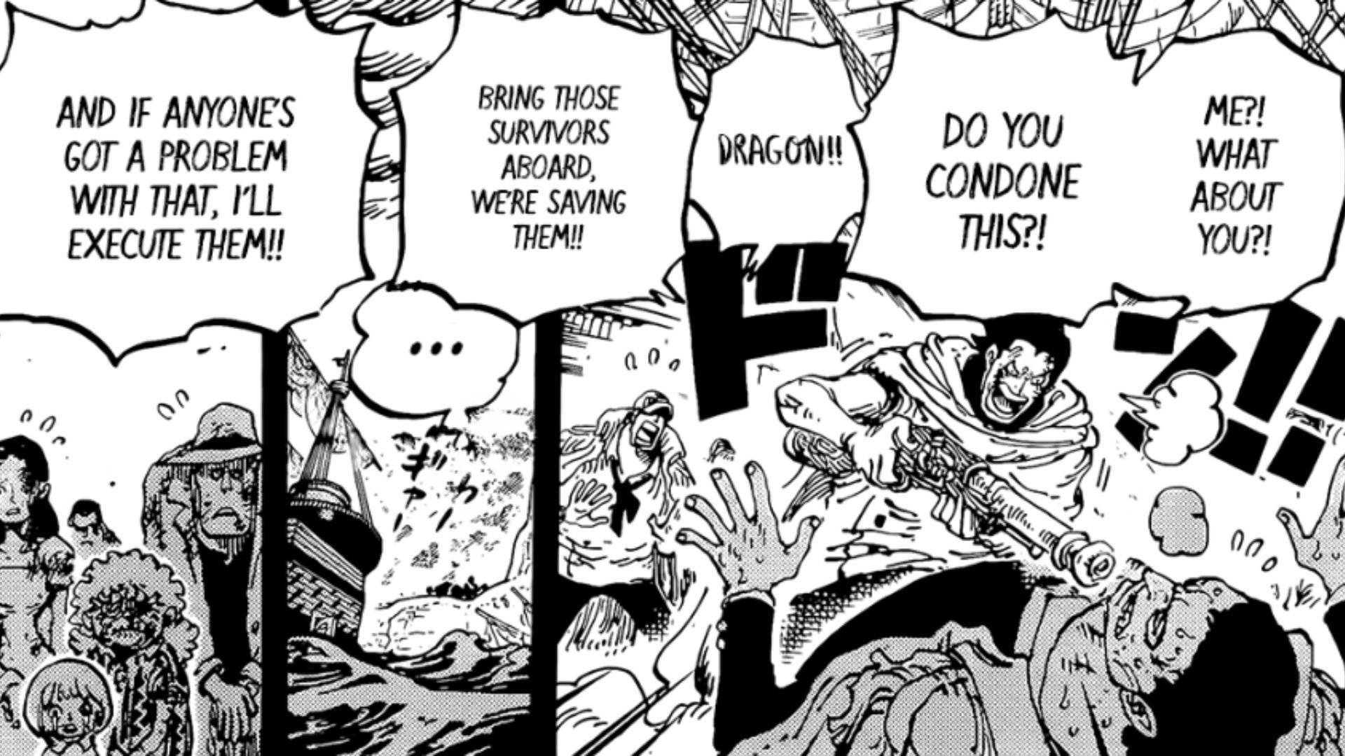 Dragon is taking the marine ship to help those he rescued (Image Source: VIZ)