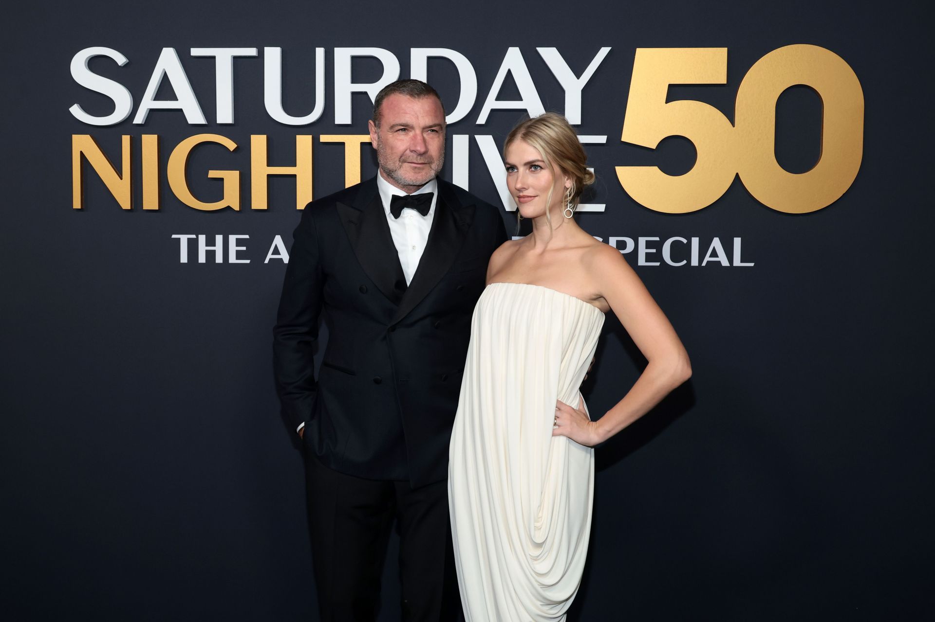 Liev Schreiber and Taylor Neisen at SNL50: The Anniversary Special - Source: Getty