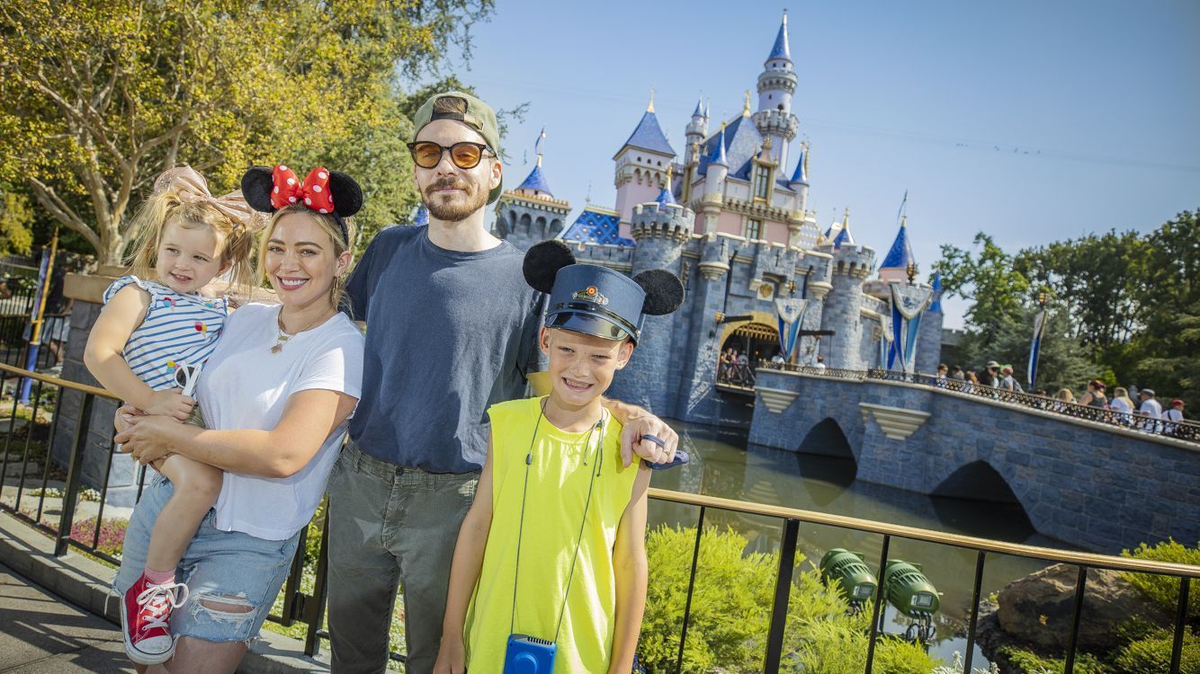 Hilary Duff And Family Spend The Day At Disneyland Park - Source: Getty