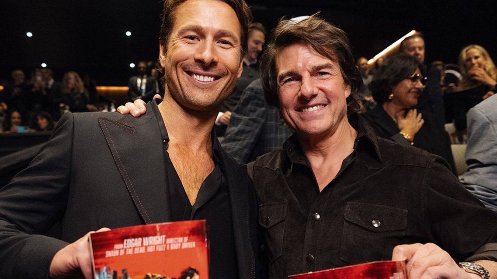 Glen Powell and Tom Cruise (Image via X @/tomcruise)