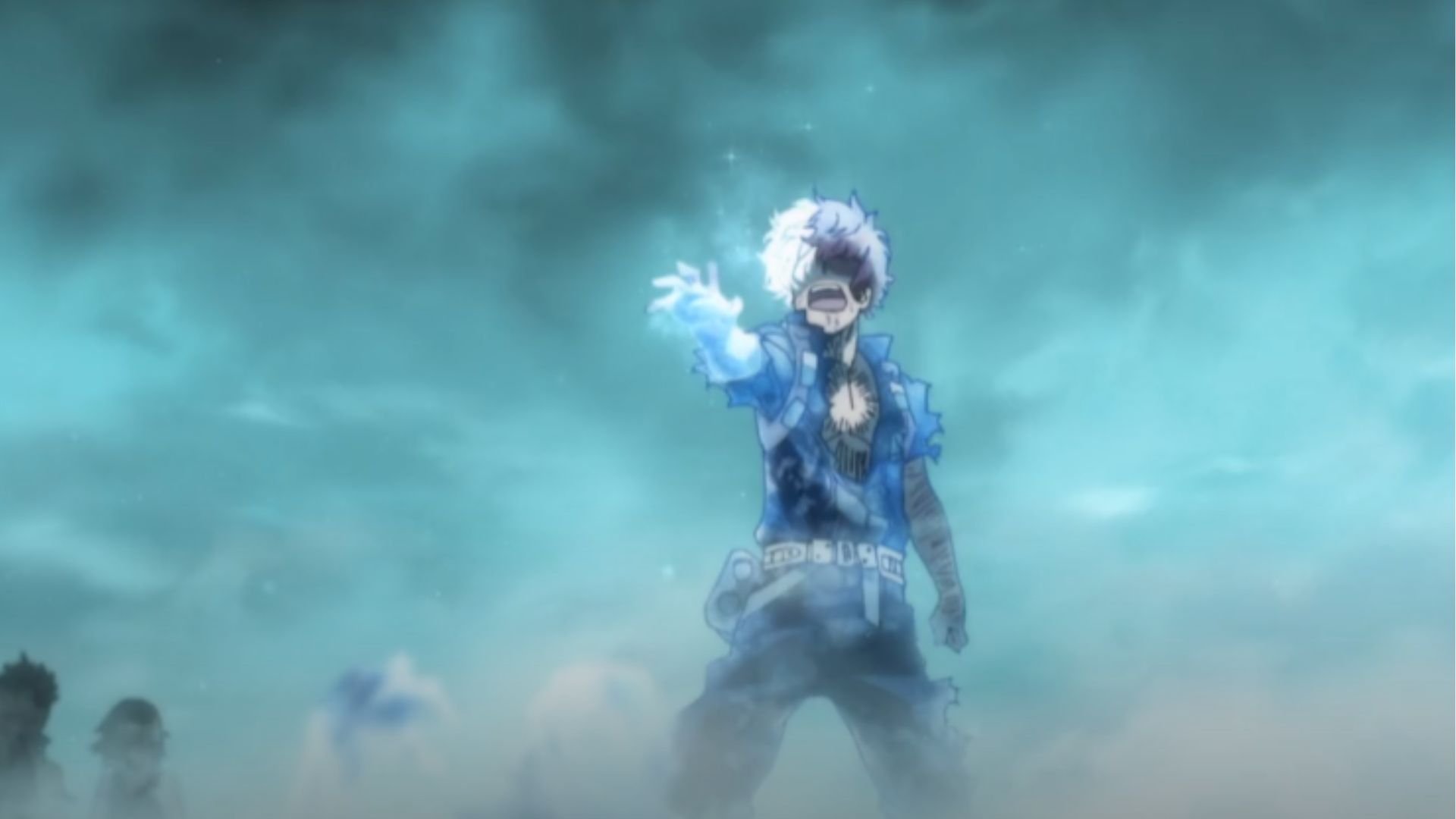 Shoto Todoroki saves everyone from Dabi&#039;s explosion (Image Source: Studio Bones)