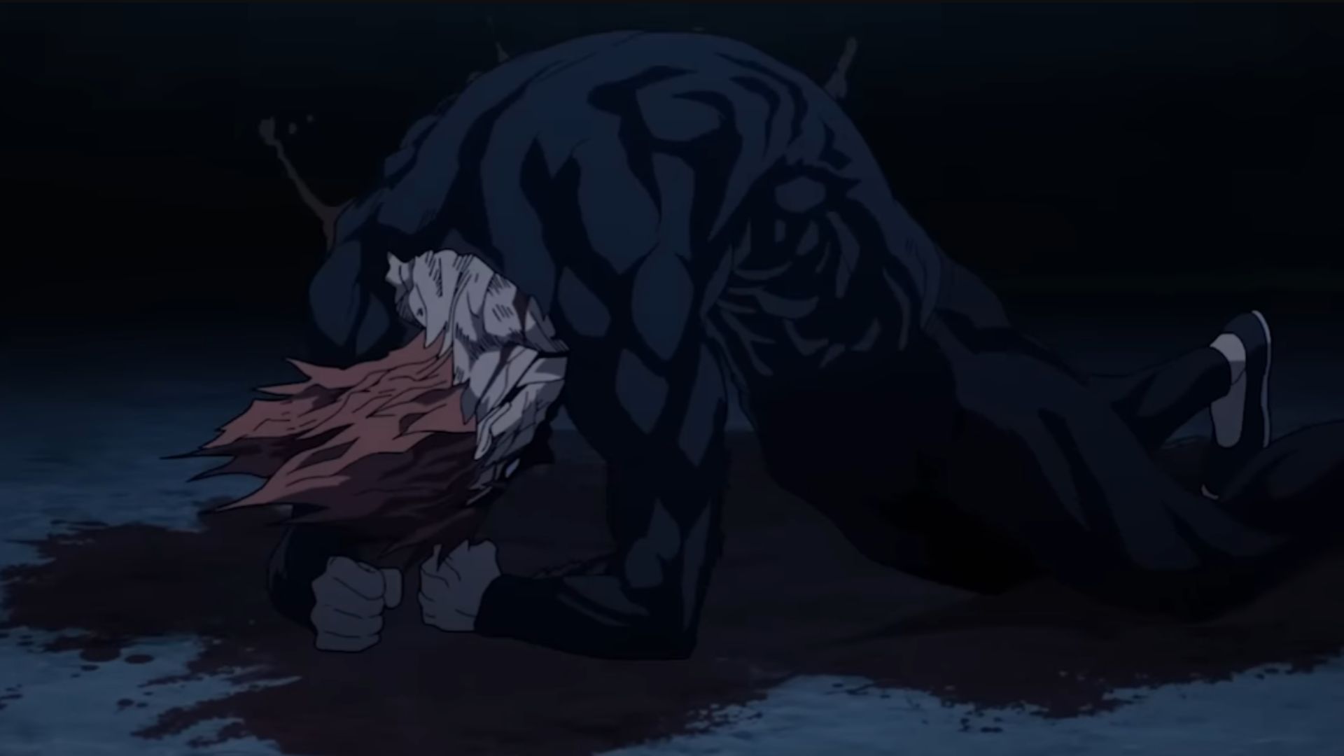 Garou&#039;s awakening after a defeat from Royal Ripper and Bug God (Image Source: J.C. STaff)