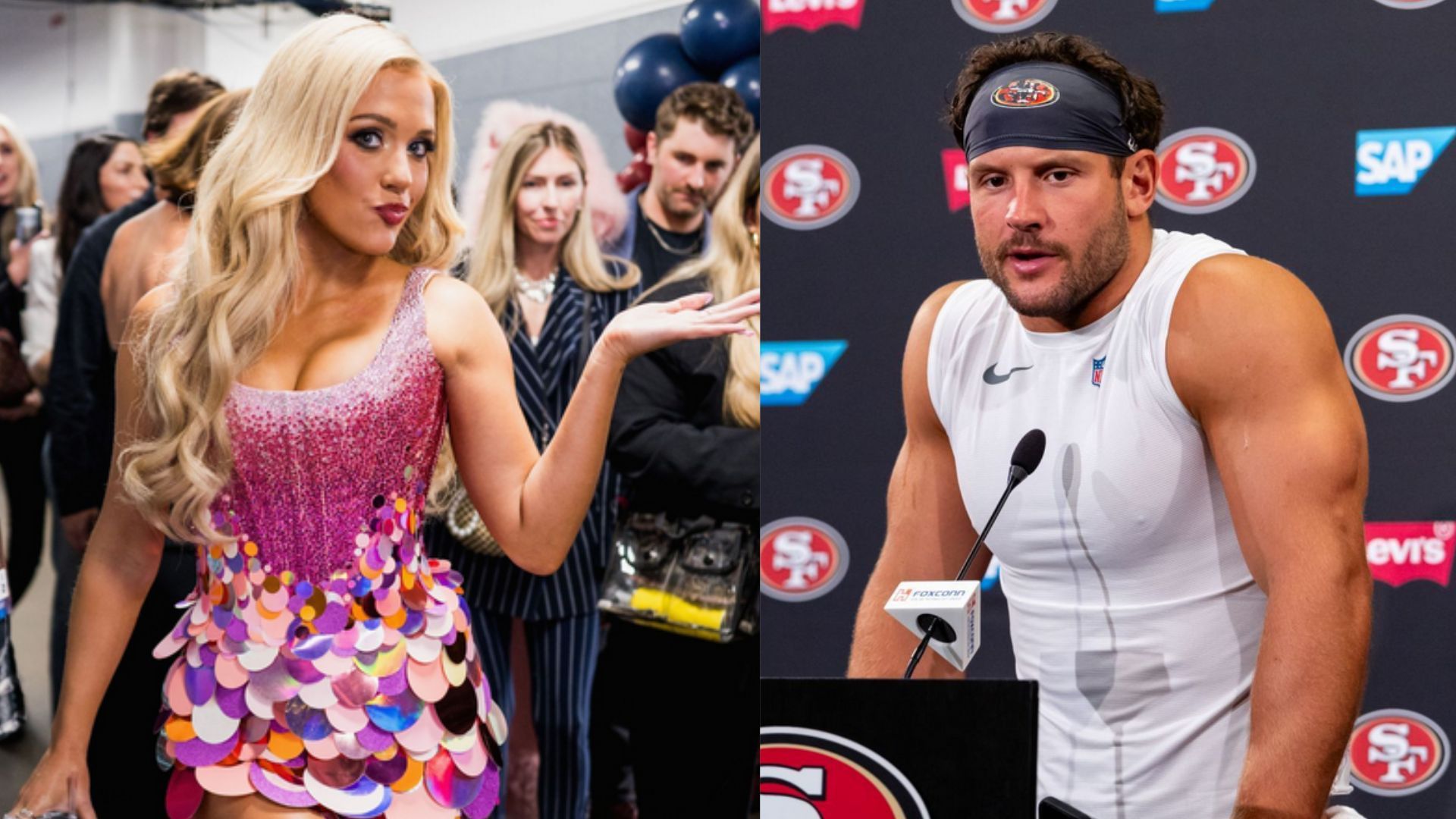 Megan Moroney and Nick Bosa (Image via Getty)