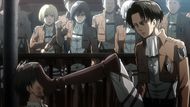 Levi, Eren, and other Scout members as seen in anime (Image credit: Wit Studio)