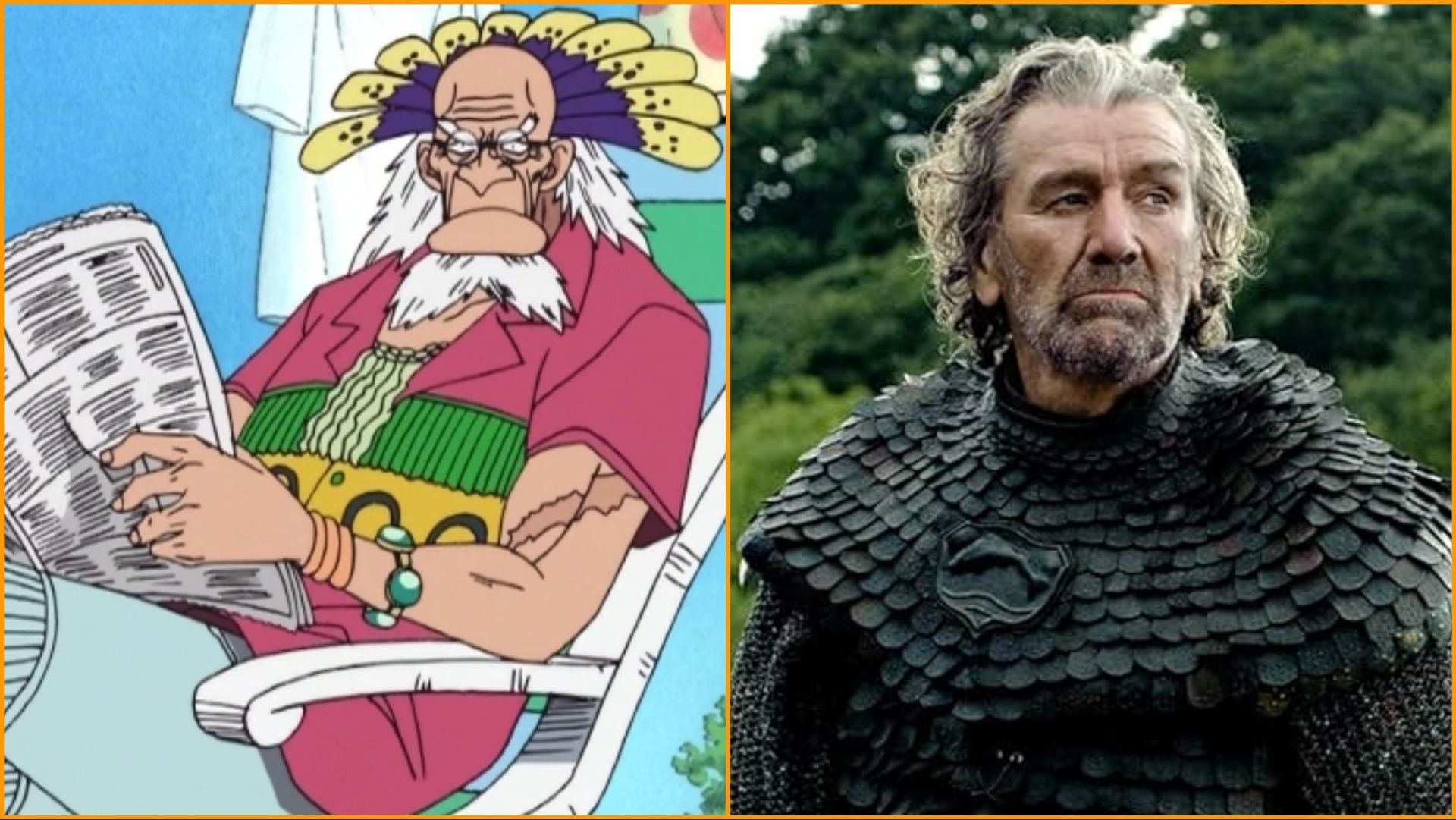 Crocus and Clive Russell (Image Credit: Toei Animation and HBO)