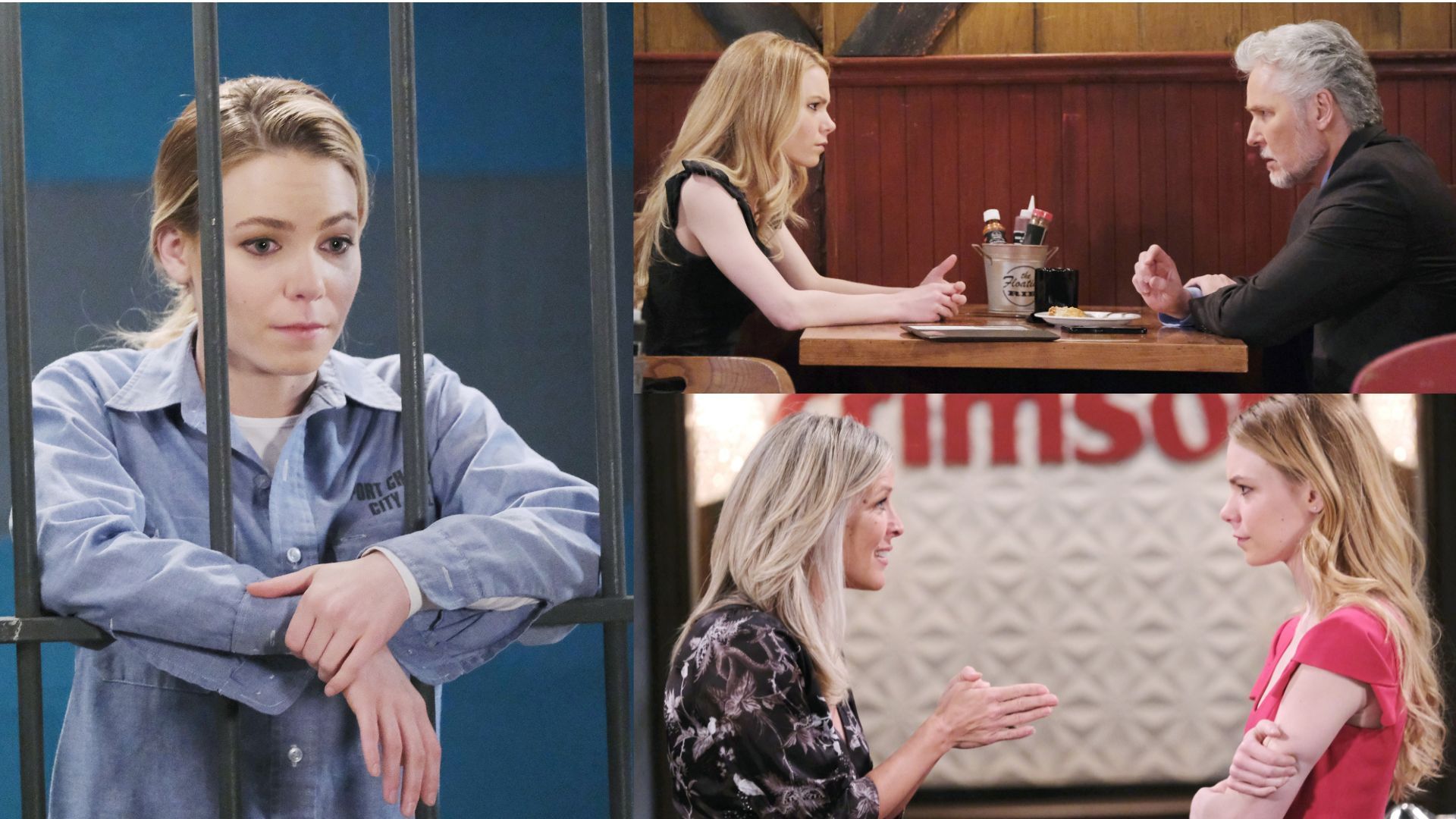 Chloe Lanier (Nelle), Michael E. Knight (Martin), and Laura Wright (Carly) on General Hospital | Image: JPI