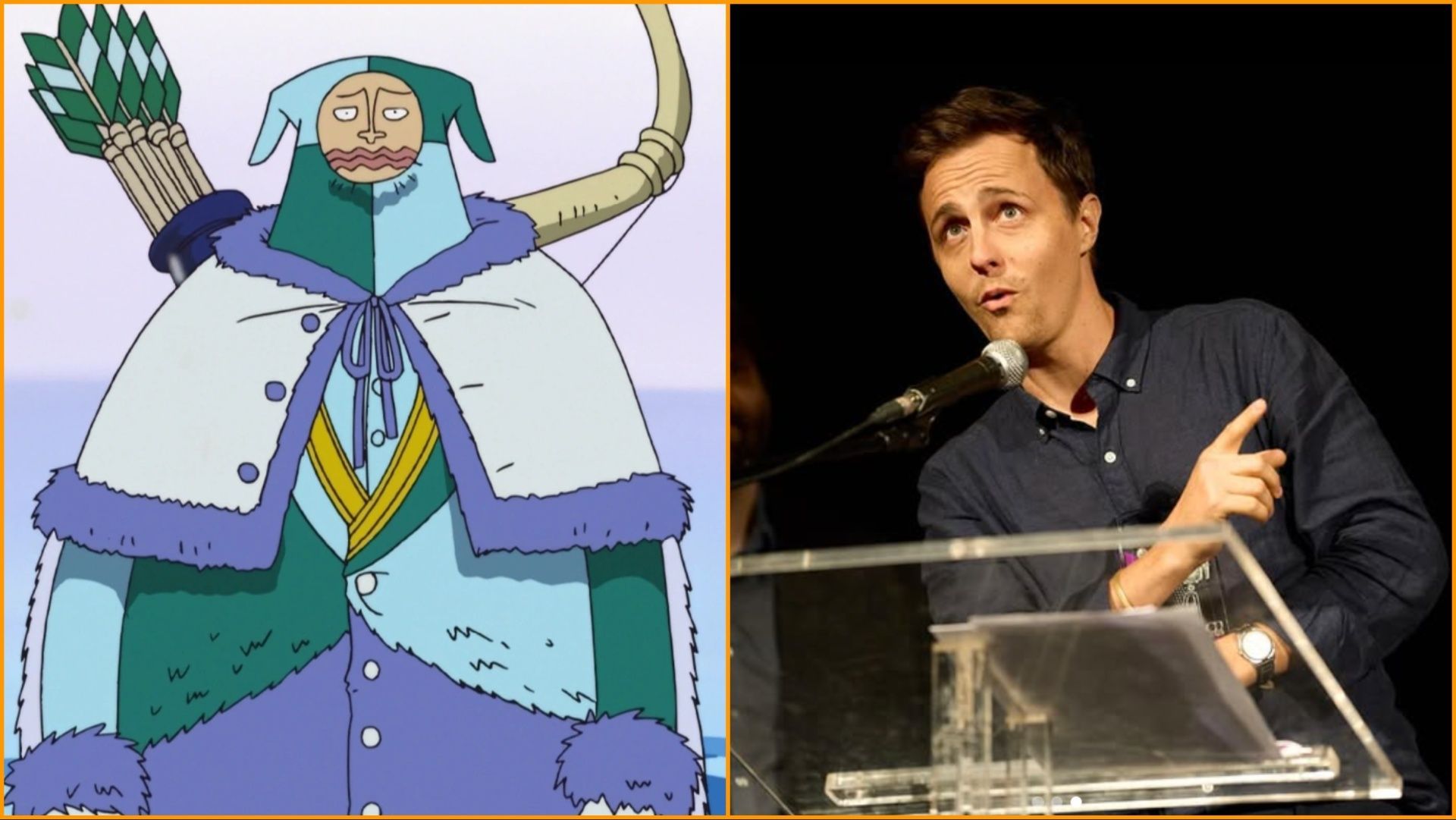 Chess and Mark Penwill (Image Credit: Toei Animation and Instagram/@mark_penwill)